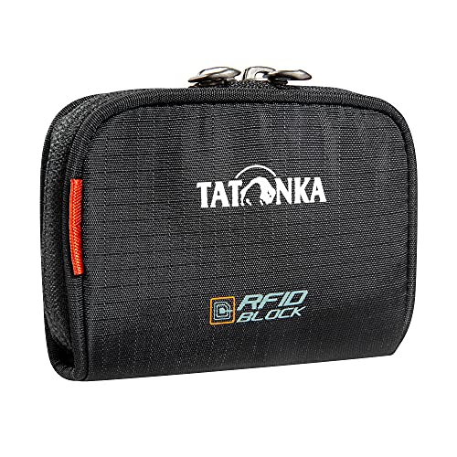 Tatonka Geldbeutel Plain Wallet RFID B - Kleine Geldbörse mit RFID Schutz und Münzfach, Fächern für Kreditkarten, Bankkarten etc. - Maße: 11 x 7 x 2 cm, Schwarz von Tatonka