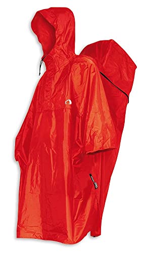 Tatonka Cape M - Wasserdichter Regenponcho mit integriertem Rucksack-Regenschutz und Kapuze mit Schnürzug - Inklusive Beutel - Größe M (red) von Tatonka