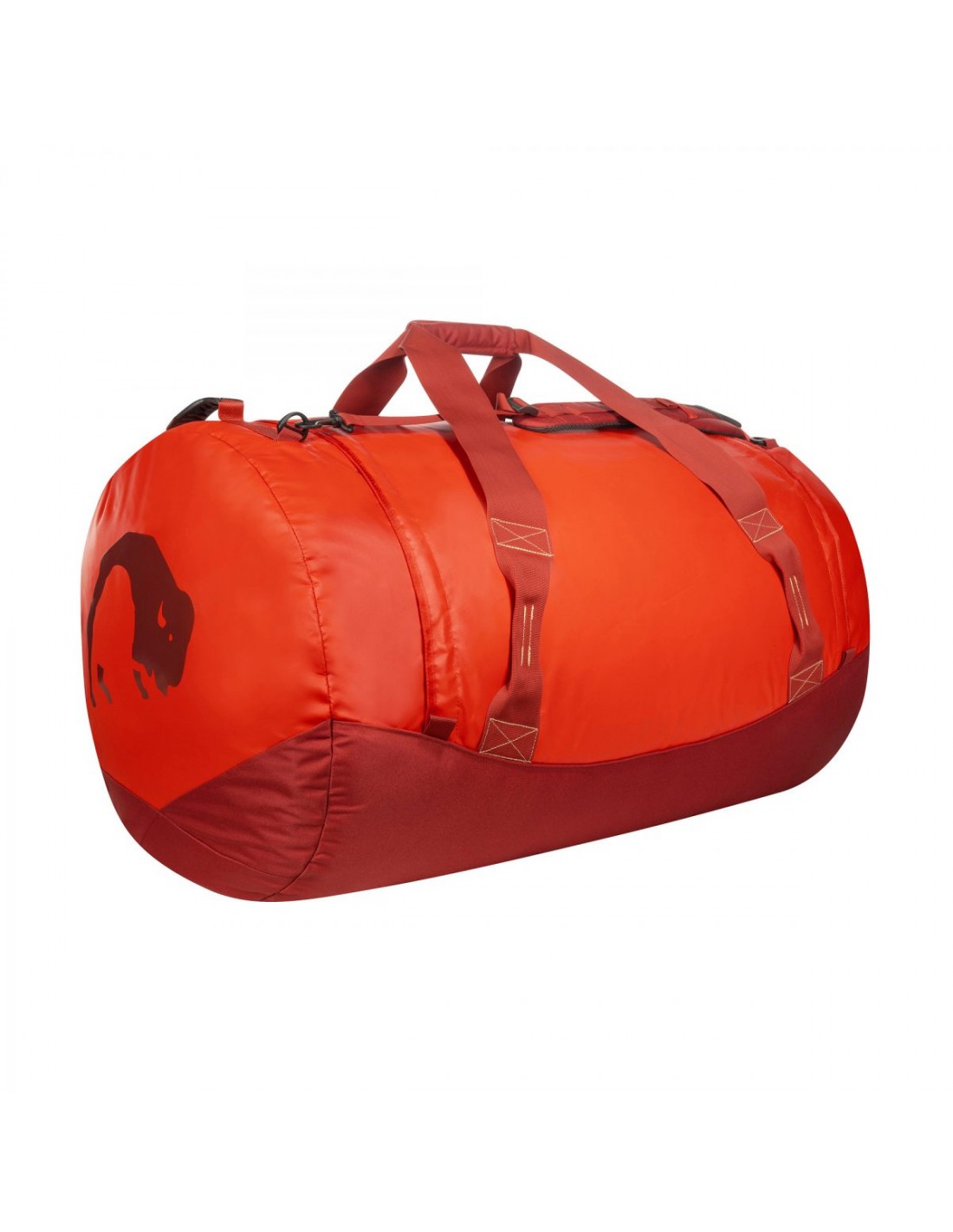 Tatonka Reisetasche 130 Liter, Barrel XXL, red orange (rot), mit Rucksackfunktion, Tragegriffe, robust, aus LKW-Plane Taschenfarbe - Rot, von Tatonka