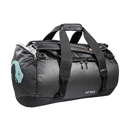 Tatonka Barrel M Reisetasche - 65 Liter - wasserfeste Tasche aus LKW-Plane mit Rucksackfunktion und großer Reißverschluss-Öffnung - Rucksacktasche - unisex - schwarz von Tatonka