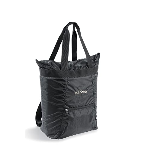 Tatonka Rucksacktasche Market Bag 22l - Leichte Einkaufstasche / Shopper mit verstaubaren Rucksackträgern und Reißverschluss - als Tasche oder Rucksack verwendbar - 22 Liter (schwarz) von Tatonka