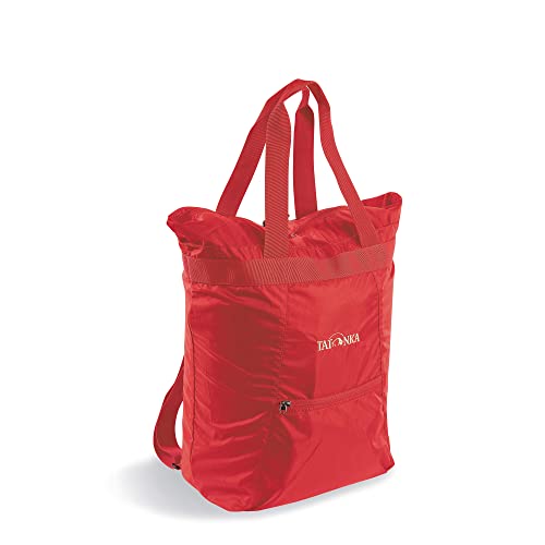 Tatonka Rucksacktasche Market Bag 22l - Leichte Einkaufstasche / Shopper mit verstaubaren Rucksackträgern und Reißverschluss - als Tasche oder Rucksack verwendbar - 22 Liter (rot) von Tatonka