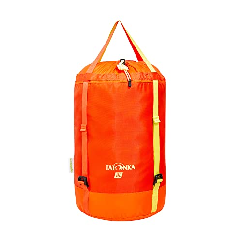 Tatonka Packbeutel Compression Sack 8l - Leichter, komprimierbarer Packsack mit Schnallenverschlüssen und Schnürzug - Aus recyceltem Polyester - 8 Liter Volumen (red orange) von Tatonka