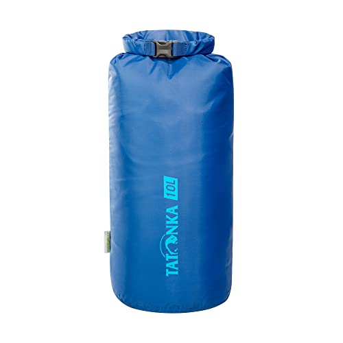 Tatonka Packbeutel Dry Sack 10l - Wasserdichter Packsack mit Rollverschluss und Steckschließe - Aus recyceltem Polyester - 10 Liter Volumen (blau) von Tatonka
