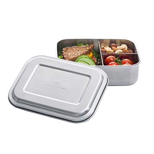 Tatonka Edelstahl Brotdose Lunch Box 3 1000 ml - Brotbox mit drei Fächern - schadstofffrei / BPA-frei und spülmaschinenfest, durchsichtig von Tatonka