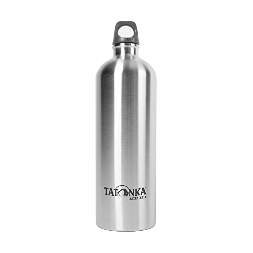 Tatonka Trinkflasche Stainless Steel Bottle 1l - Unzerbrechliche Flasche aus Edelstahl - schadstofffrei (BPA-frei), rostfrei, lebensmittelecht, spülmaschinenfest - Mit Öse zum Befestigen (1 Liter) von Tatonka