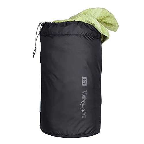 Tatonka Packsack Stuff Bag 15l - Leichter Packbeutel mit Schnürzug - Aus recyceltem Polyester - 15 Liter Volumen (black) von Tatonka