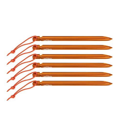 Tatonka Zelthering/Tent Peg Pro 15cm (6 Stück) - Ultraleichte Zeltheringe aus Aluminium und mit Y-Profil - 19 cm lang und in gut sichtbarem Orange - Im 6er-Pack von Tatonka