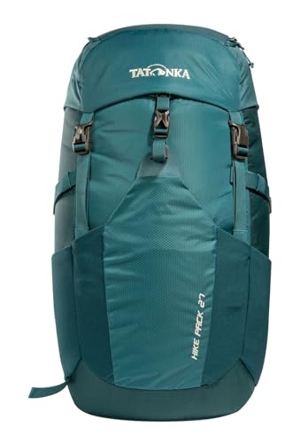 Tatonka Wanderrucksack Hike Pack 27 l mit Rückenbelüftung und Regenschutz - Leichter, bequemer Rucksack zum Wandern für Damen und Herren - PFC-frei - 27 Liter (teal green/jasper) von Tatonka