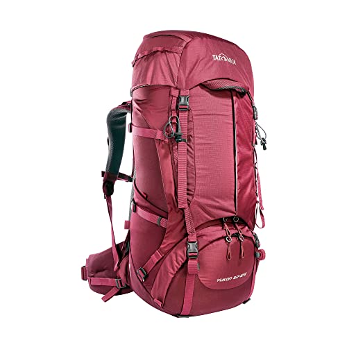 Tatonka Yukon 50+10 Women - Trekkingrucksack für Frauen - Mit Frontzugriff, verstellbarem Rückensystem, extra Bodenfach, Regenhülle und 60 Liter Volumen (bordeaux red/dahlia) von Tatonka