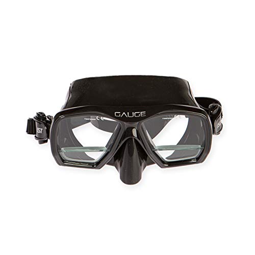 Tauchmaske *Gauge* mit integrierten Plus-Gläseren +1,75, Farbe:schwarz von Tauchsportvertretung
