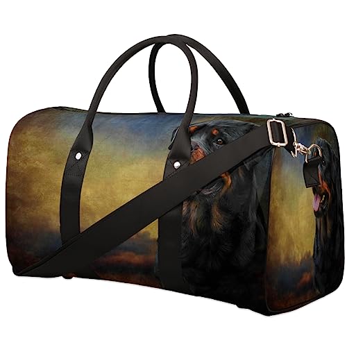 Lustige Rottweiler Hund Reisetasche, Weekender Taschen für Frauen Reisen, Turnbeutel, Handgepäck Taschen für Flugzeuge, Duffle Bag für Männer Reisen, Weekender Tasche, Lustiger von Tavisto