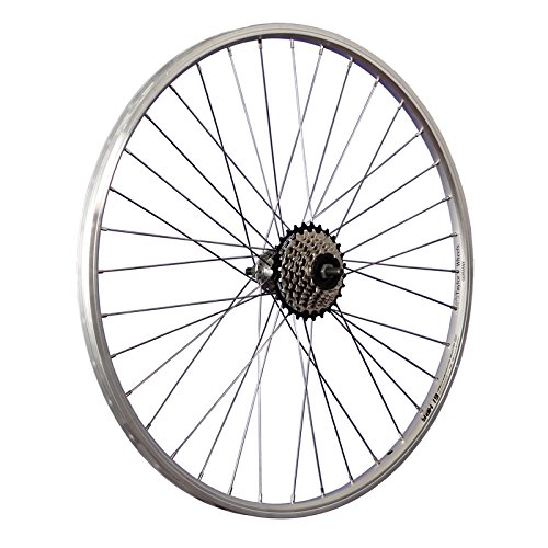 Taylor-Wheels 26 Zoll Hinterrad YAK19 / 7fach Schraubkranz - Silber von Taylor-Wheels