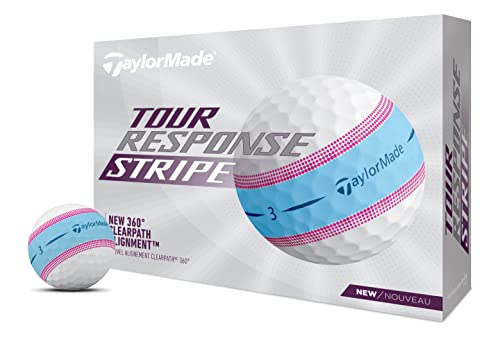 TaylorMade Golf Tour Response Stripe Ball blau/pink Dutzend von TaylorMade