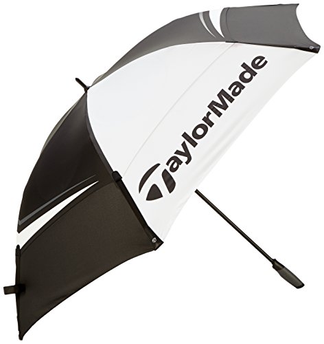 TaylorMade 2017 TM Tour 68" Lightweight Double Canopy Mens Golf Umbrella Black/White von TaylorMade