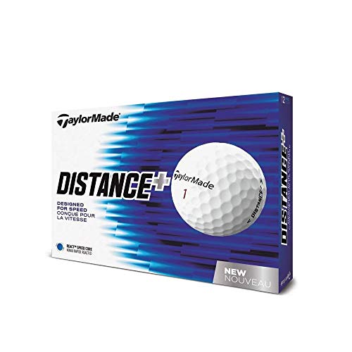 TaylorMade Distance Plus Golfbälle, 12 Stück, Unisex, Distance+ Golfball (Dutzend)., B1355601, weiß, L von TaylorMade