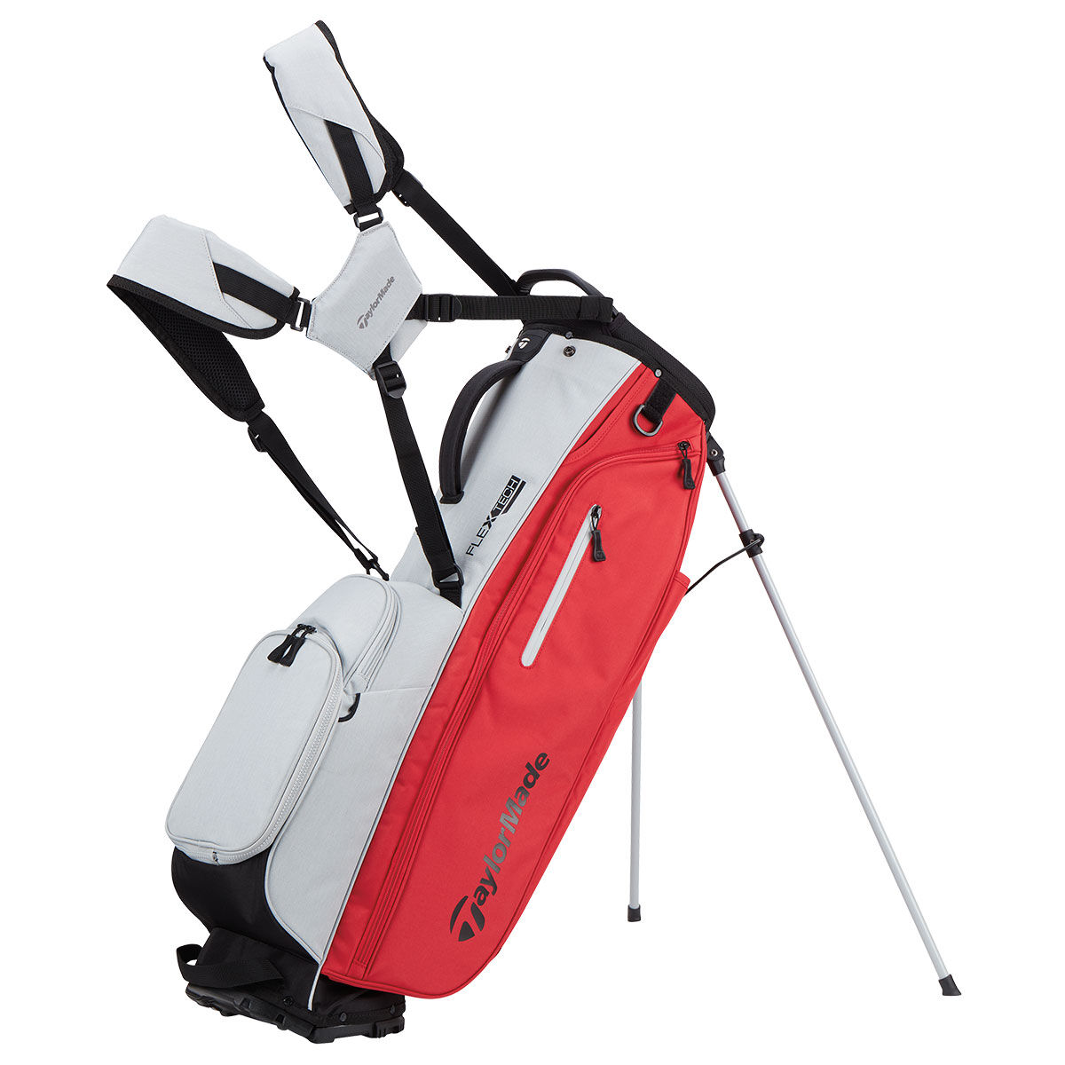 TaylorMade FlexTech Golf Stand Bag, Silver/red | American Golf von TaylorMade