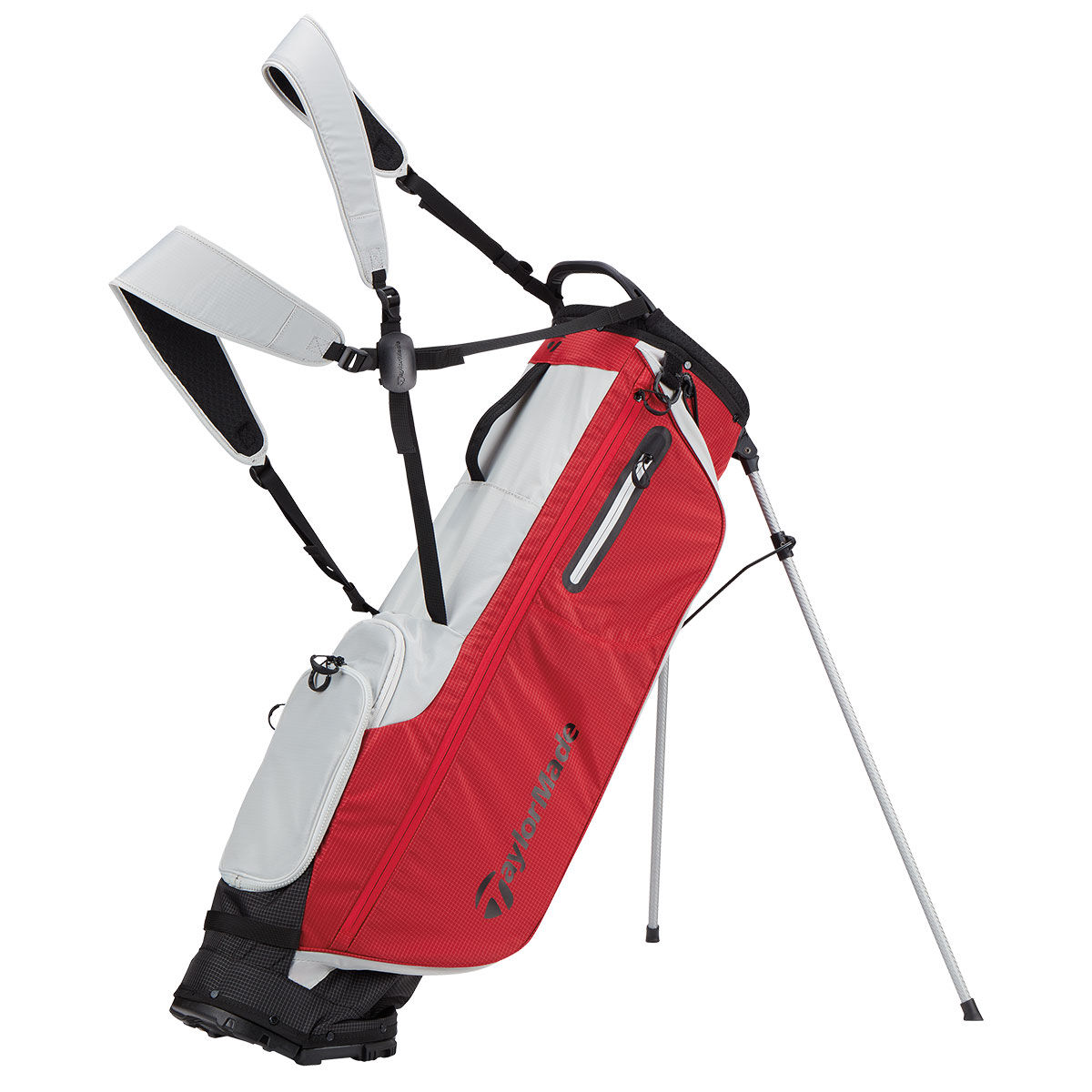 TaylorMade FlexTech Superlite Golf Stand Bag, Silver/red | American Golf von TaylorMade