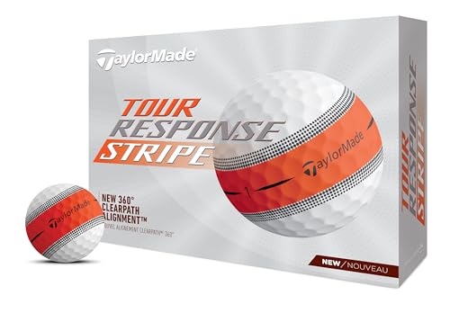 TaylorMade Golf Tour Response Stripe Ball, Orange, Dutzend von TaylorMade