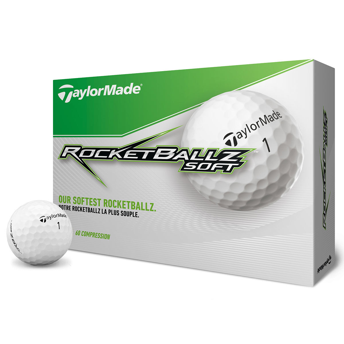 TaylorMade RocketGolf Ballz Soft 12 Golf Ball Pack, Male, White, One Size | American Golf von TaylorMade