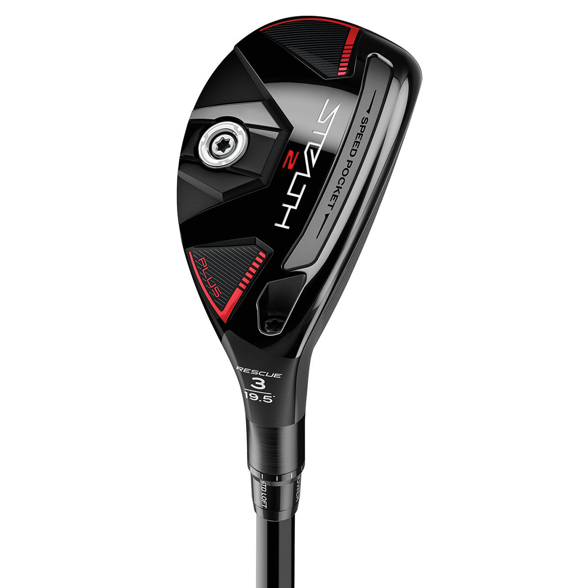 TaylorMade Mens Black and Red STEALTH 2 Plus Rescue Right Hand Mitsubishi Kai'li Regular Golf Hybrid, Size: 22° | American Golf von TaylorMade