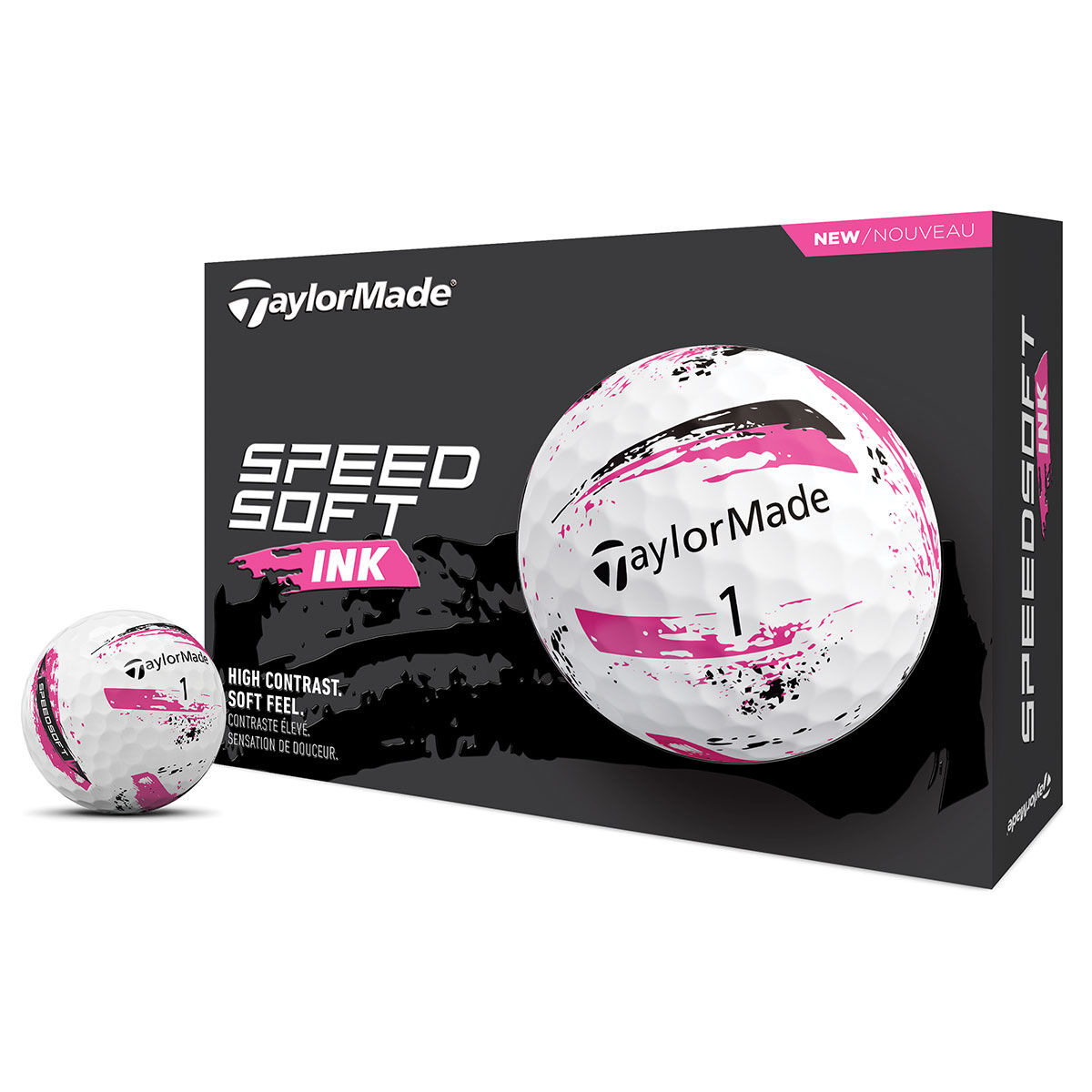 TaylorMade SpeedSoft Ink 12 Golf Ball Pack, Mens, Pink | American Golf von TaylorMade