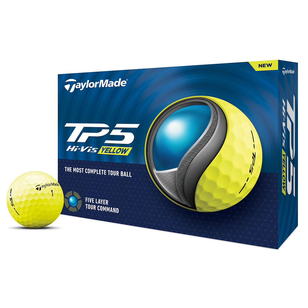 TaylorMade TP5 12 Golf Ball Pack, Mens, Yellow | American Golf von TaylorMade
