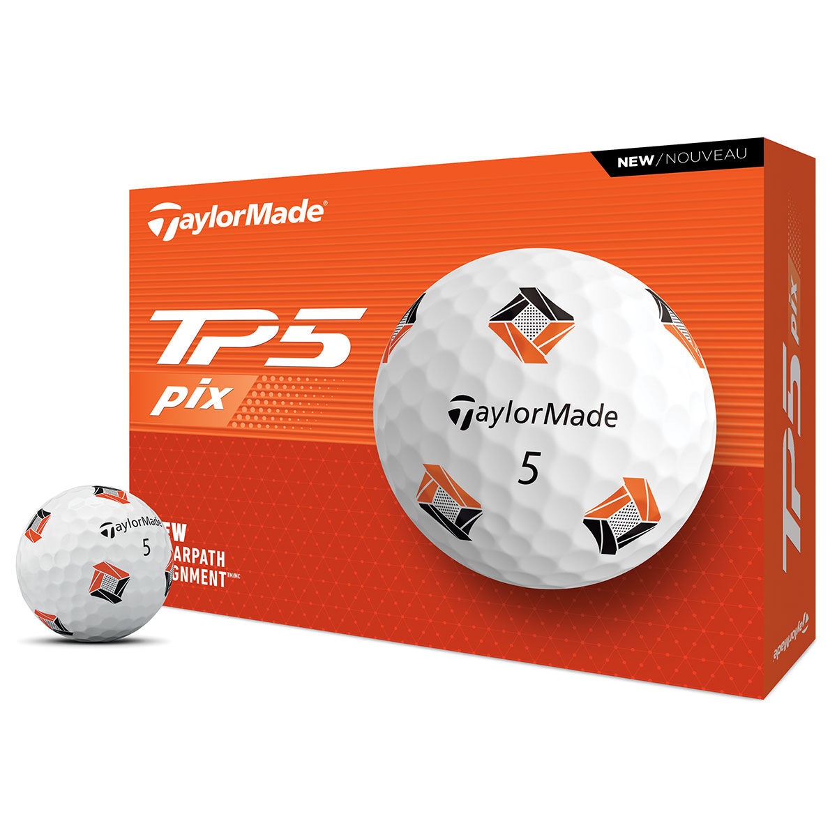 TaylorMade TP5 PIX 3 12 Golf Ball Pack, Mens, White | American Golf von TaylorMade