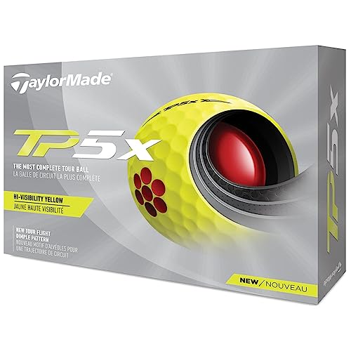 TaylorMade TP5X Yellow Golfbälle, gelb, Einheitsgröße von TaylorMade