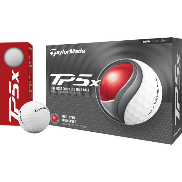 TaylorMade TP5x Modell 2024 Golfbälle - 12er Pack weiß von TaylorMade