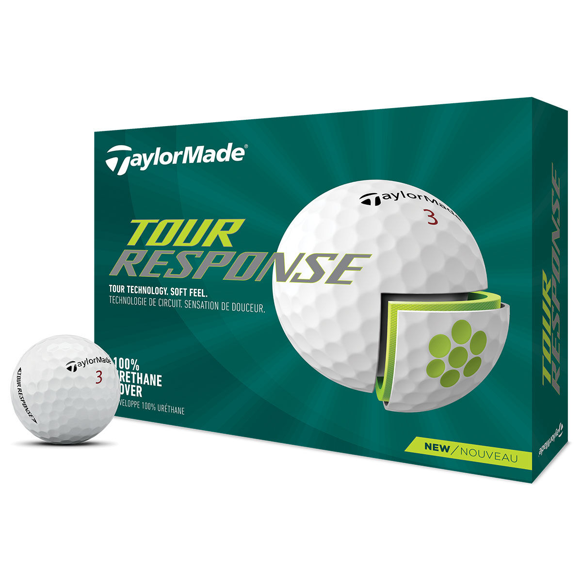 TaylorMade Tour Response 12 Golf Ball Pack, Male, White, One Size | American Golf von TaylorMade