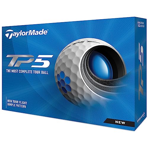 TaylorMade Unisex TP5 Golfbälle, weiß, Einheitsgröße von TaylorMade