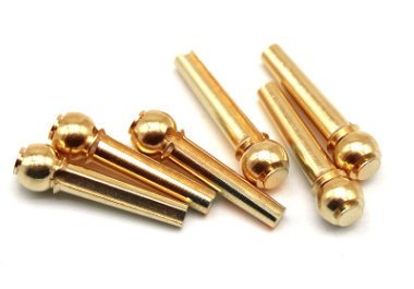 Tbest Bridge Pins Brass, Metall Pins Gitarre Bridge,Bridge Pins,Gitarre Bridge Pins Brücke Pins,6 Teile/Satz Messing Gitarre Bridge Pins Gitarren Ersatzteile Reparatur Zubehör(6 Pieces) von Tbest