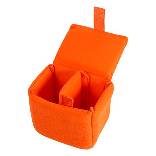 DSLR Kameratasche, Einsatz Gepolsterte Stoßfest Schutztasche Kamera Tasche Faltbare Kameratasche wasserdichte DSLR Spiegelreflex Camera Bag Zubehör zum Fotografieren(Orange) von Tbest