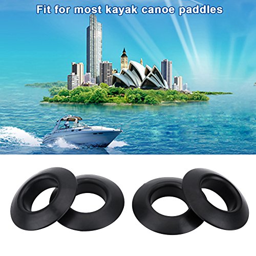 Tbest Tropfringe Paddel, Tropfringe Paddel,Kajak Paddel Tropfring - 4Pcs Durable Universal Rubber Drip Ringe Für Kajak Kanu Rafting Paddel Shaft Black von Tbest