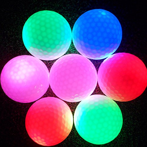 Tbest leuchtende golfbaelle, 1 Stück bälle nachts LED Light-up bälle blinkend Lange Lebensdauer Wurf Wiederverwendbare Leuchtende Nacht Elektronischer Ball für dunkle Nacht bälle praktisch SP,grün von Tbest