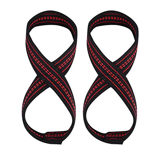 Tbest Figure 8 Lifting Straps, Figure 8 Lifting Straps,Gewichtheber,Abbildung 8 Hebegurte,2Pcs Gewichthebergürtel Fitness Weiche Nylon Muscle Training Powerlifting Griffstütze Handschutzhülsen S/M von Tbest