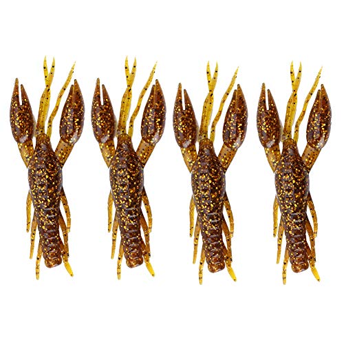 Crayfish Angeln Gummifische Flusskrebs Fischen Köder, 4pcs Silikon weicher Fischen-Langusten Köder Kunstköden Köder für Karpfen Bass Fischen Frischwasser Salzwasser dunkelgrünes(6#-Braun) von Tbest