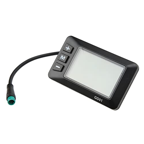 Tbest E Bike Display LCD 5 Pin, E Bike Display LCD 5 Pin,Elektrofahrrad-LCD-Display,Elektrofahrrad-Display 36 V 48 V LCD Gd01 Display 5-Poliger Wasserdichter Stecker Für 22,2 Mm Lenker von Tbest