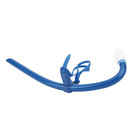 Tbest Frontmontierter Schnorchel, Schwimmschnorchel mit Silikonmundstück, Schwimmtraining, Atemausrüstung, Schwimmschnorchel für Rundenschwimmer (Blau) von Tbest