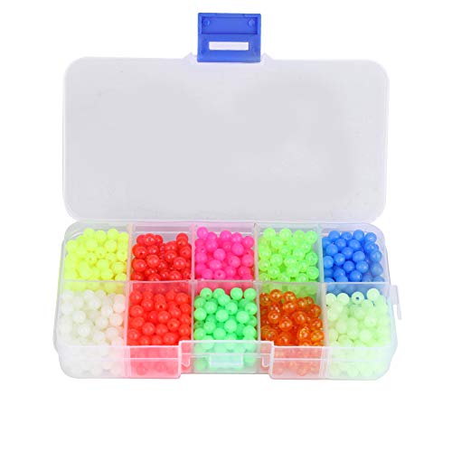 Gummiperlen Angeln,Angel Perlen,Angelperlen Und Stopper,Tbest Glow Fishing Beads,1000 Teile/Schachtel Kunststoff Runde Perlen Angelgerät Lockt Werkzeuge Zubehör Für Outdooln von Tbest