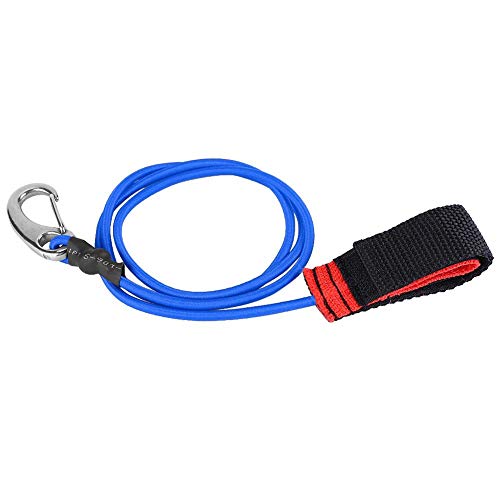 Tbest Kajakpaddel-Leine, elastische Kajak-Kanusicherheitsschnur, Angelrute Leine Lanyard Schnur mit Karabinerclip für Kanufahren, Bootfahren, Surfen(Blau) von Tbest