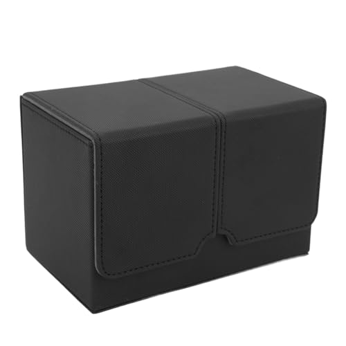 Tbest Kartendeck-Box aus PU-Leder, Aufbewahrungsbox für Sammelkarten, Tarotkarten, Schreibtischdekoration (Black) von Tbest