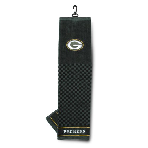 TEAM GOLF NFL Green Bay Packers Besticktes Golf-Handtuch, Besticktes Golf-Handtuch, Kariertes Scrubber-Design, gesticktes Logo von Team Golf