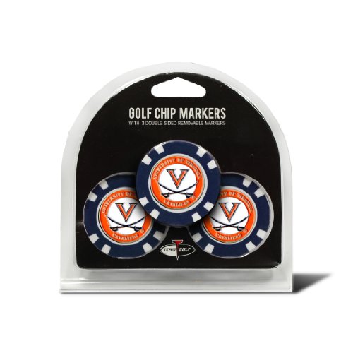 Team Golf Damen Virginia Cavaliers Golfballmarker, 3 Stück, Verschiedene Teamfarben, Einheitsgröße von Team Golf