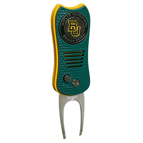 Team Golf NCAA Baylor Bears Switchblade Divot Tool with Double-Sided Magnetic Ball Marker, Features Patented Single Prong Design, Causes Less Damage to Greens, Switchblade Mechanism von Team Golf