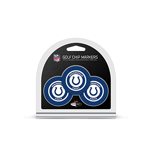 Team Golf NFL Indianapolis Colts Golfballmarker, Poker-Chip-Größe mit kleineren, doppelseitigen Emaille-Markern, 3 Stück von Team Golf