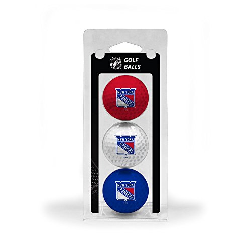 Team Golf NHL New York Rangers Golfbälle, reguläre Größe, 3 Stück, vollfarbig, langlebiger Teamaufdruck, 3 Stück von Team Golf