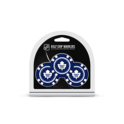 Team Golf NHL Toronto Maple Leafs Golf Chip Ball Markers (3 Count), Poker Chip Size with Pop Out Smaller Double-Sided Enamel Markers von Team Golf