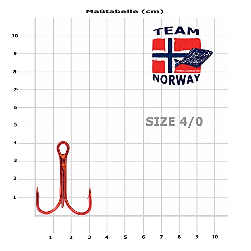Team Norway Meeres Drilling Rot 25 STK. Hakengröße 4/0 von Team Norway